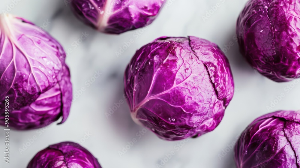 Purple cabbage with clipping path isolated on a white background