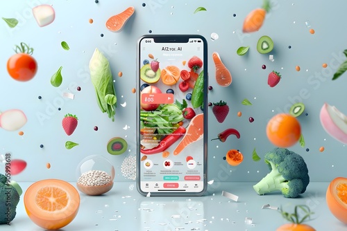Realism of An advertisement for an AI-powered nutrition app providing personalized diet plans.
