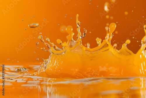 splash of orange juice captured mid motion vibrant