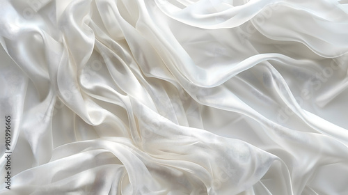 White minimalist silk background，white silk background