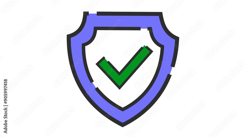 Correct Sign on Shield Checkbox Animation in Transparent Background. Suitable for Check marks Validation Video Content Correct Sign on Shield Checkbox Animation in Transparent Background. Suitable for Check marks Validation Video Content