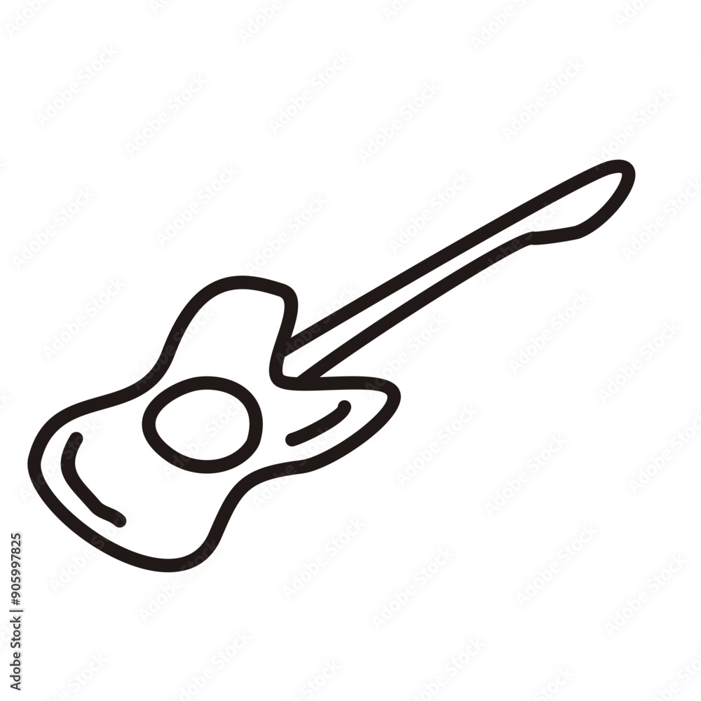 Guitar Doodle Outline Style Guitar Doodle Outline Style