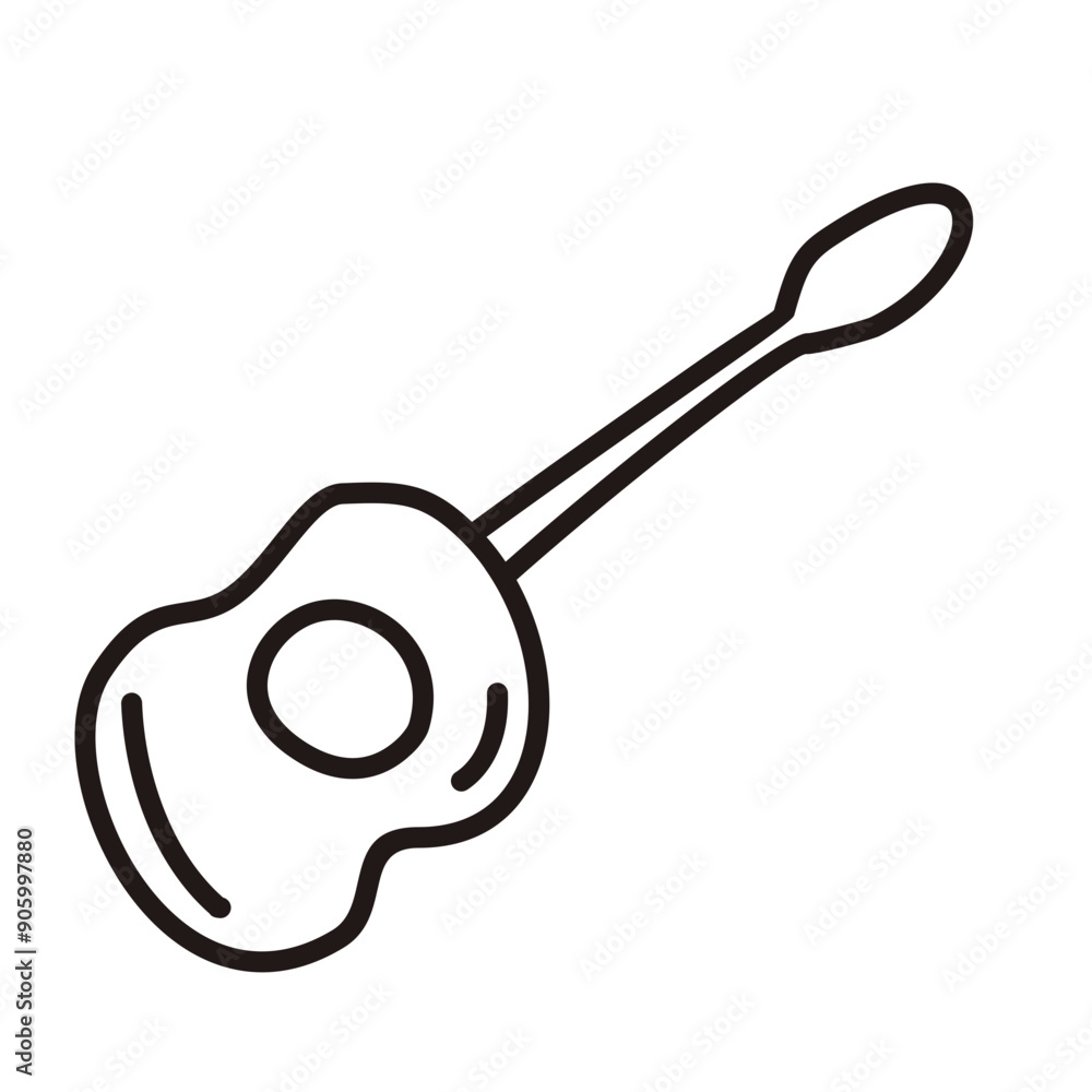 Guitar Doodle Outline Style Guitar Doodle Outline Style