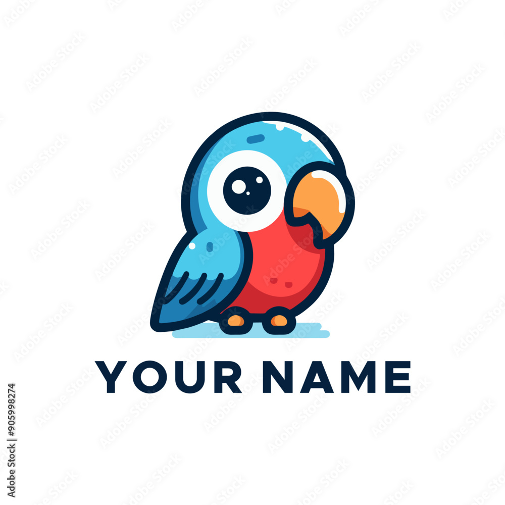 Naklejka premium vector parrot in red and blue colors