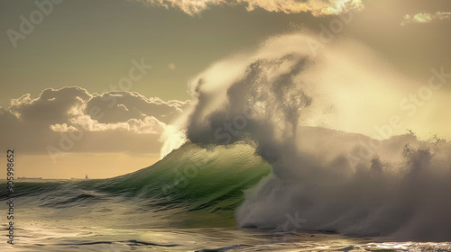 Majestic Ocean Wave at Sunset