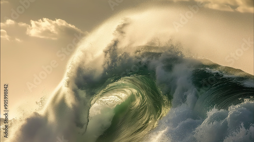 Majestic Ocean Wave at Sunset