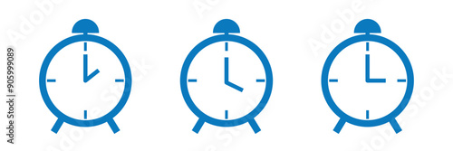 Blue stopwatch clock fast service urgent work stopwatch illustration. Clock icon set in blue color. 
