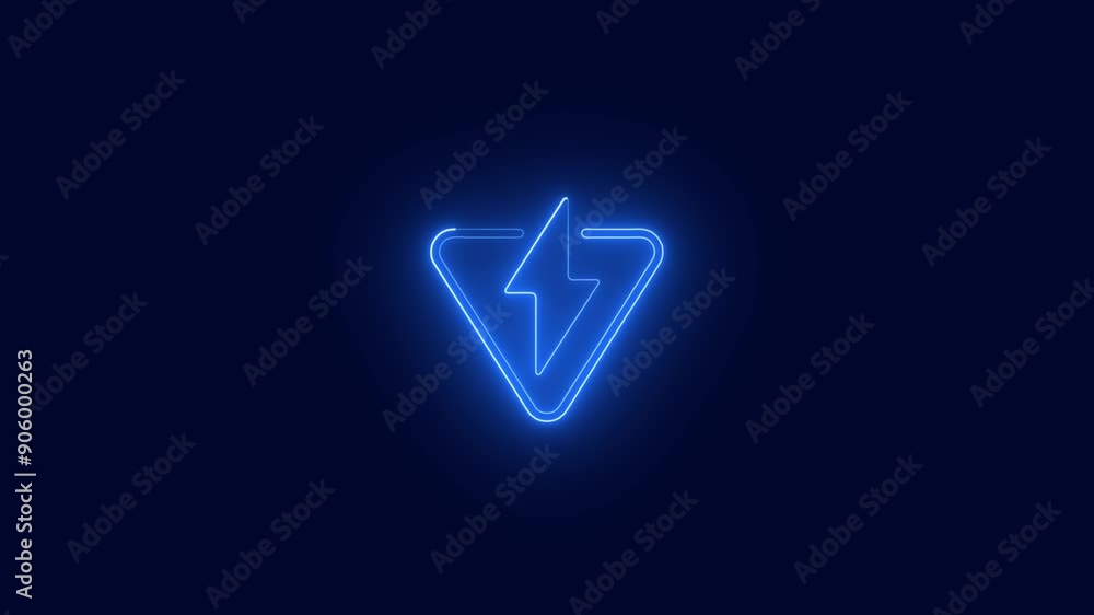 Glowing neon thunder bolt sign concept. Glowing neon thunder bolt sign concept.