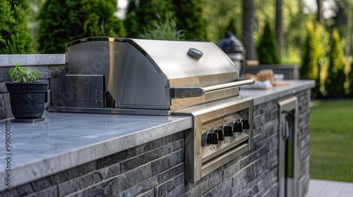 Obraz na płótnie Creating an outdoor kitchen with a grill station w salonie
