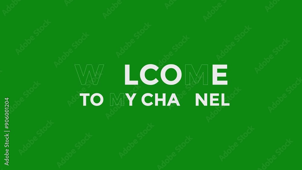 Flicker Welcome To My Channel Text animation on green screen , 4K Footage video. Flicker Welcome To My Channel Text animation on green screen , 4K Footage video.
