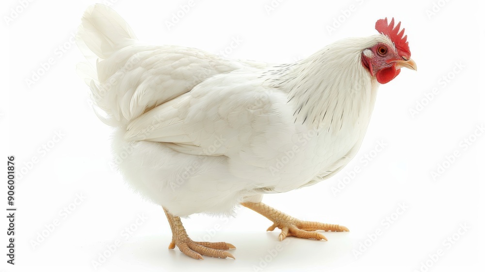 Fototapeta premium chicken looking close to the floor.