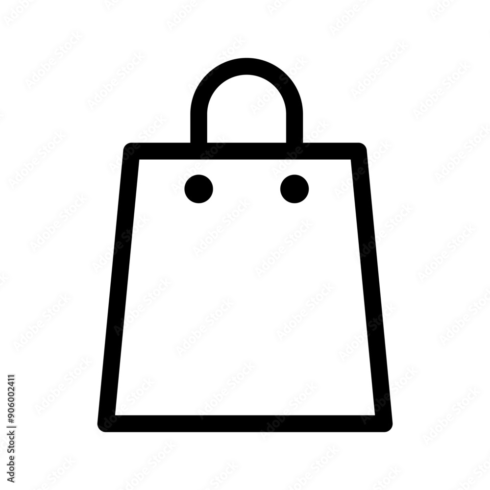 Shopping bag icon in thin line style vector illustration graphic design Shopping bag icon in thin line style vector illustration graphic design