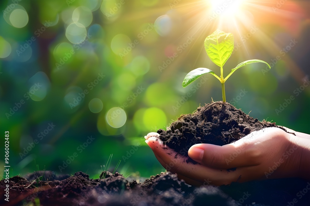 custom made wallpaper toronto digitalA Small Sapling Held in Hands, a Symbol of New Life and Growth