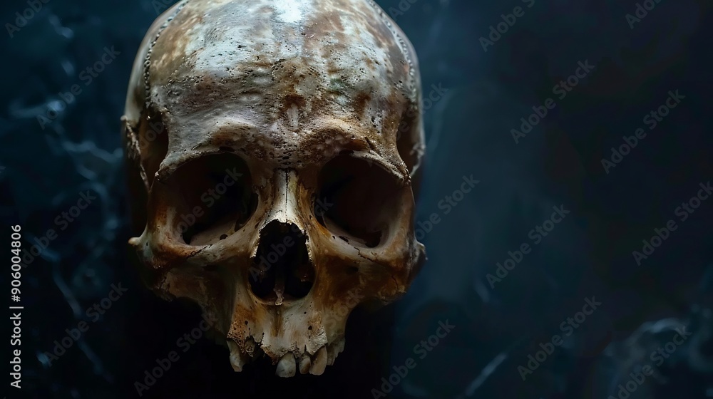 Creepy skull of smoke on dark background Creepy skull of smoke on dark background