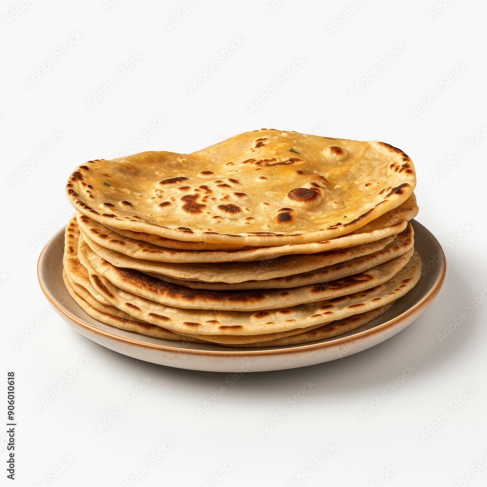 Scrumptious Homemade Indian Flatbread Paratha on a Plate Scrumptious Homemade Indian Flatbread Paratha on a Plate