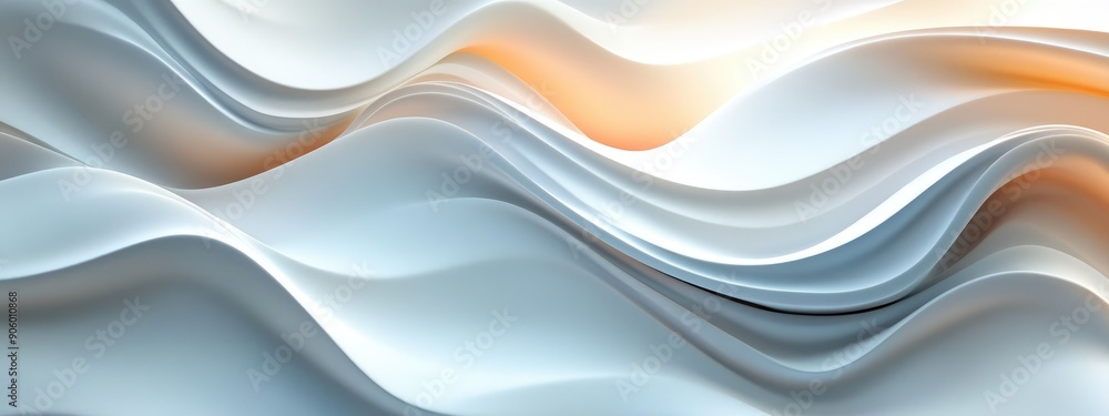 Fototapeta premium Abstract Modern Fluid Waves - Smooth, Curved Metallic Texture with Subtle Warm Tones