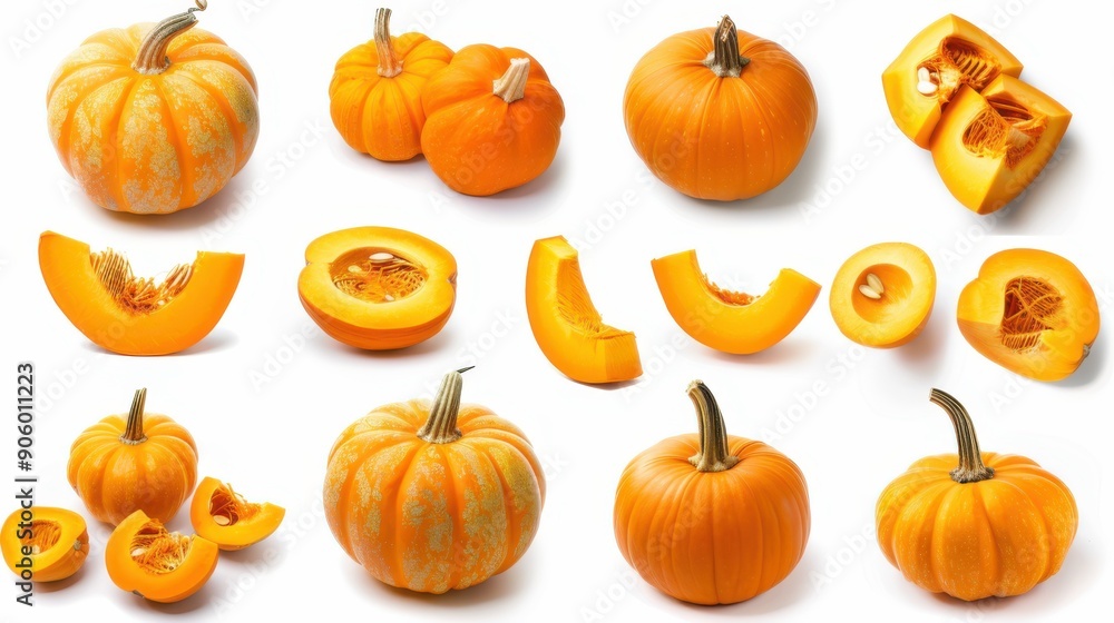 Single mini pumpkin isolated on white Single mini pumpkin isolated on white