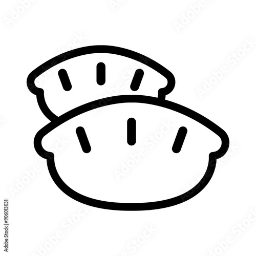 Gyoza icon in thin line style vector illustration graphic design