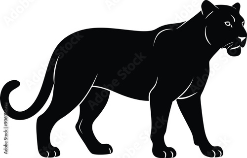 Black panther silhouette vector illustration 