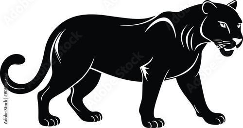 Black panther silhouette vector illustration 