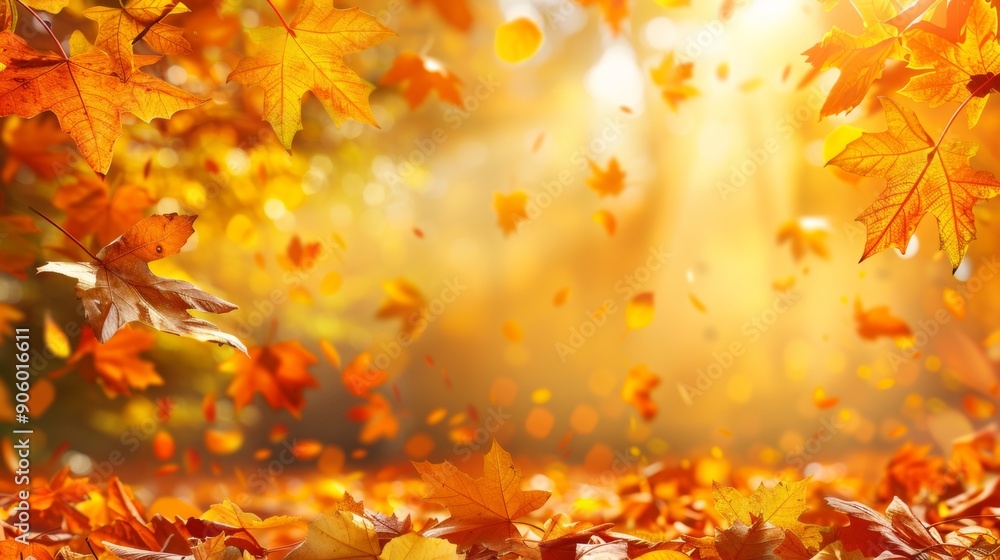 Autumn Background with Pile of Yellow and Orange Leaves Autumn Background with Pile of Yellow and Orange Leaves