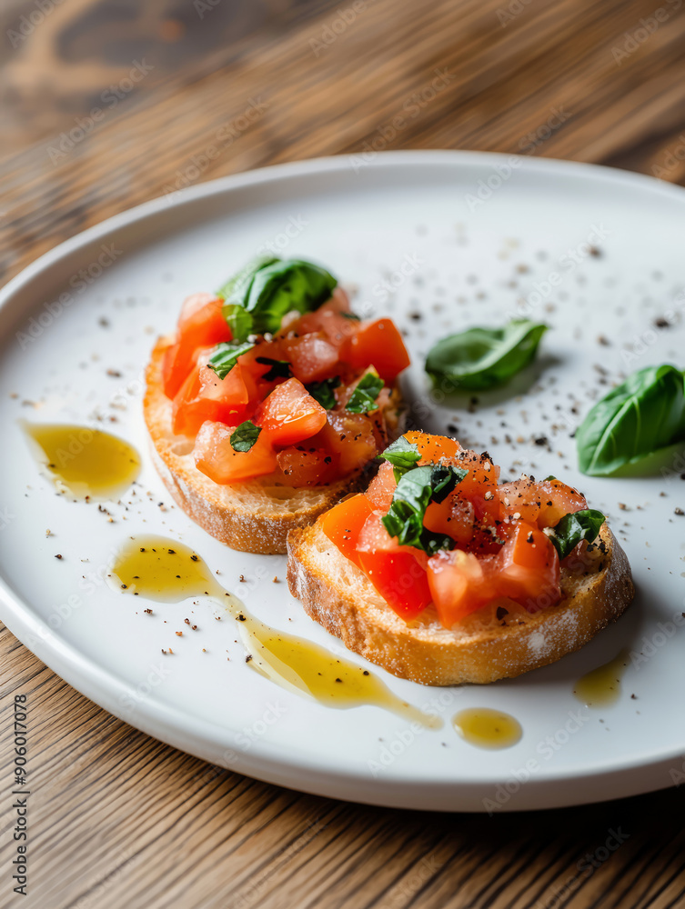 Tasty Italian Bruschetta with tomatoes, herbs and oil on toasted garlic cheese bread Tasty Italian Bruschetta with tomatoes, herbs and oil on toasted garlic cheese bread