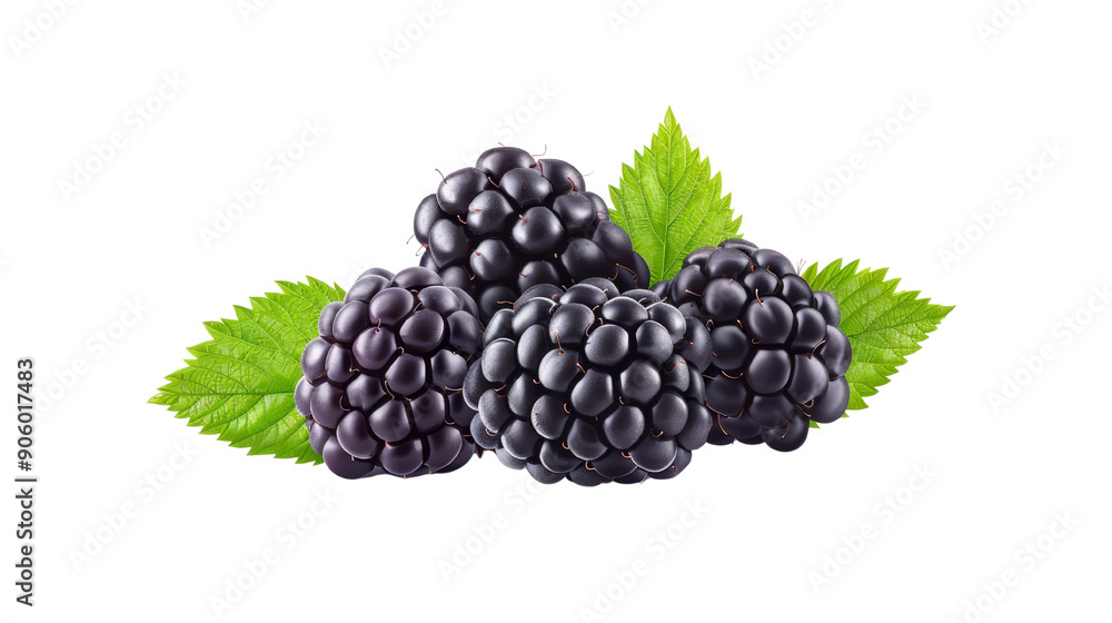 A close-up of fresh blackberries resting on green leaves, showcasing their rich color and texture. Perfect for healthy food themes. A close-up of fresh blackberries resting on green leaves, showcasing their rich color and texture. Perfect for healthy food themes.