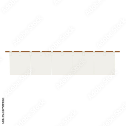 生成り色の暖簾のイラスト