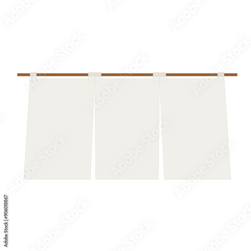 生成り色の暖簾のイラスト