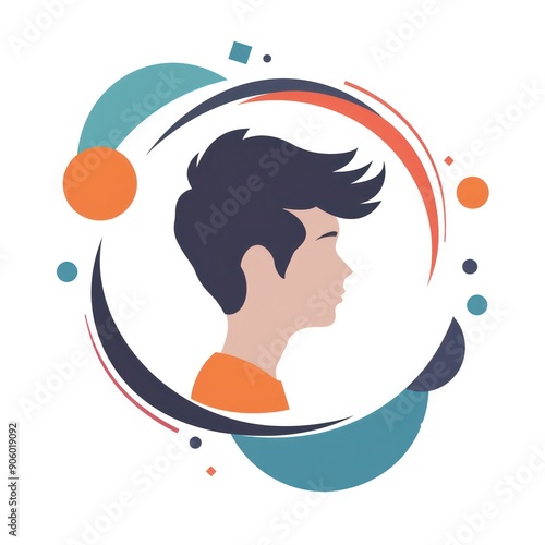 young man speaking inside a bubble is a clean and minimalistic illustration of a victims bullying