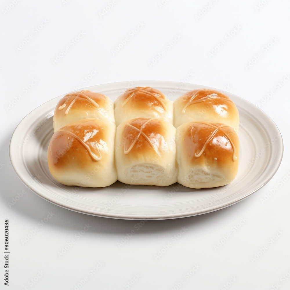 Soft and Fluffy Dinner Rolls on a White Plate Soft and Fluffy Dinner Rolls on a White Plate