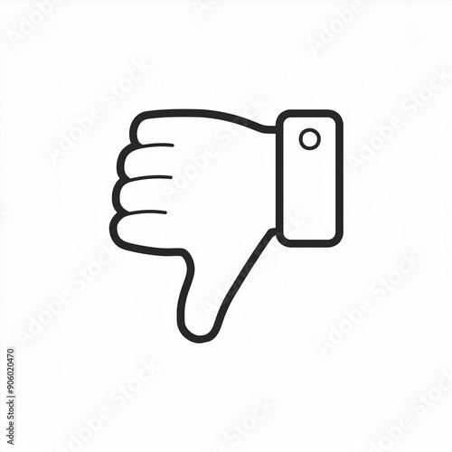 thumb down black icon isolated on white