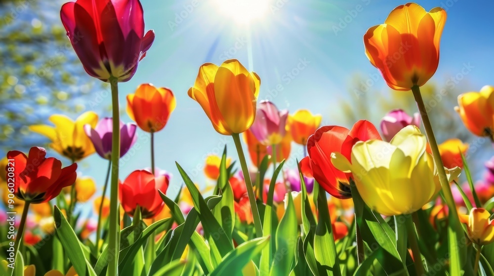 Obraz premium カラフルなチューリップ