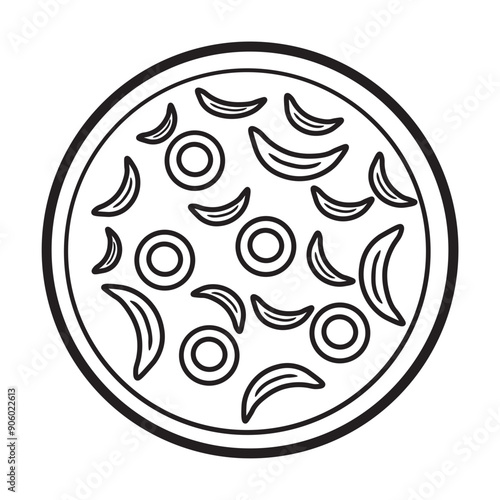 sickle blood disease line icon 