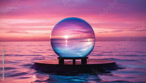 glass sits on the water