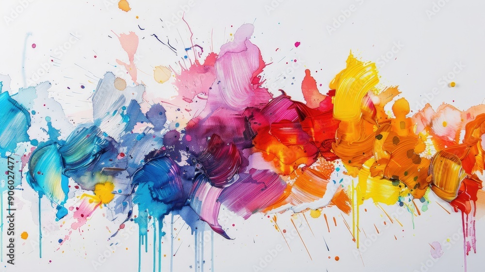 Fototapeta premium Colorful painting on white background