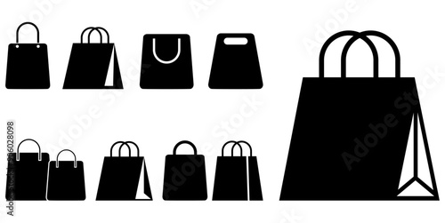 Set of shopping bag Icon shop and sale icon Shopping and E-commerce check out icon. mart market icon symbol