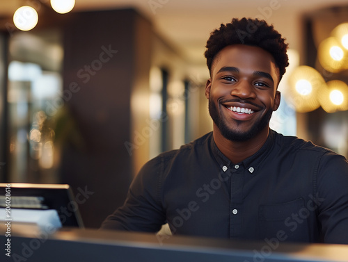 portrait of a man in a cafe photo