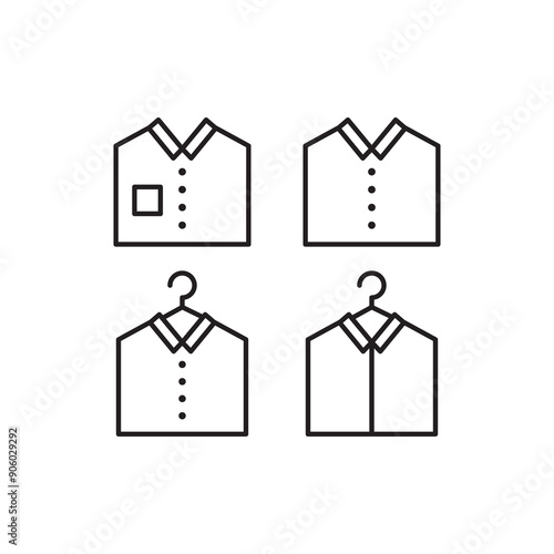 neat men clothes line set icon design vector