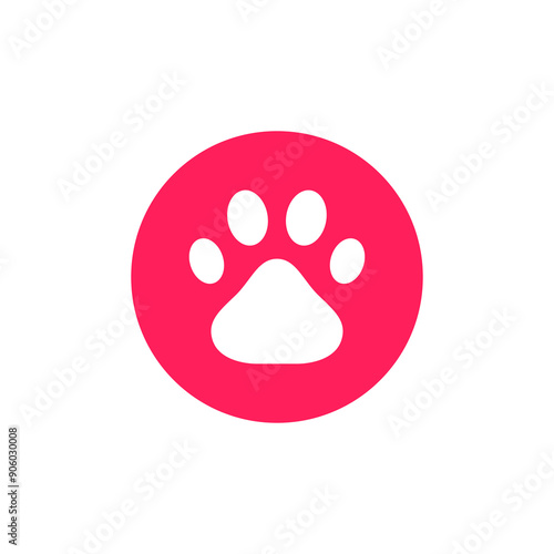 pets paw simple logo design vector