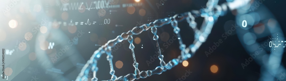 Abstract background with DNA strand and blurred scientific data. Abstract background with DNA strand and blurred scientific data.
