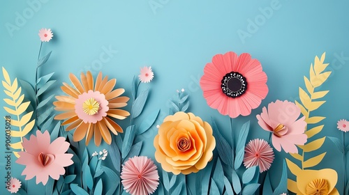 Wallpaper Mural Colorful Paper Cut Flowers with Intricate Details and Designs Torontodigital.ca