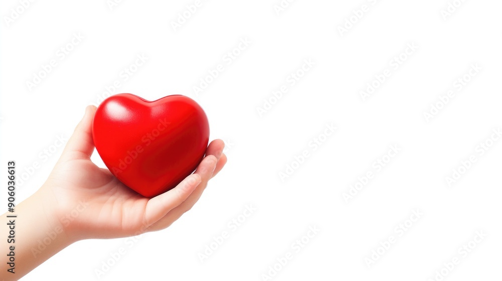 Concept of world heart day, Hands holding a heart on white background with light shining , illustration , Generative AI Concept of world heart day, Hands holding a heart on white background with light shining , illustration , Generative AI