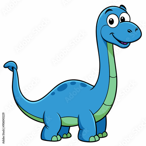 brachiosaurus feliz vector art illustration