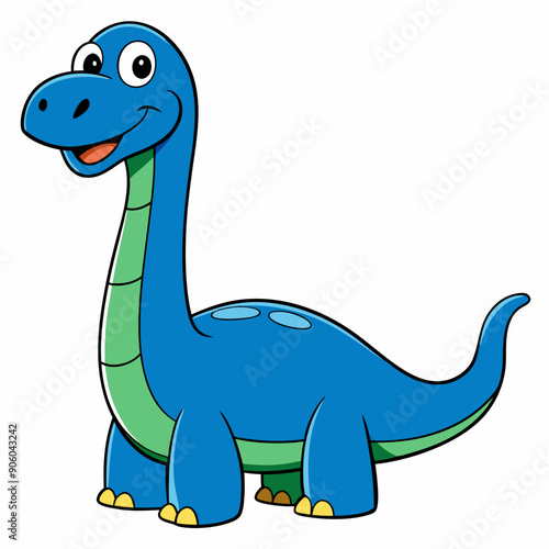 brachiosaurus feliz vector art illustration