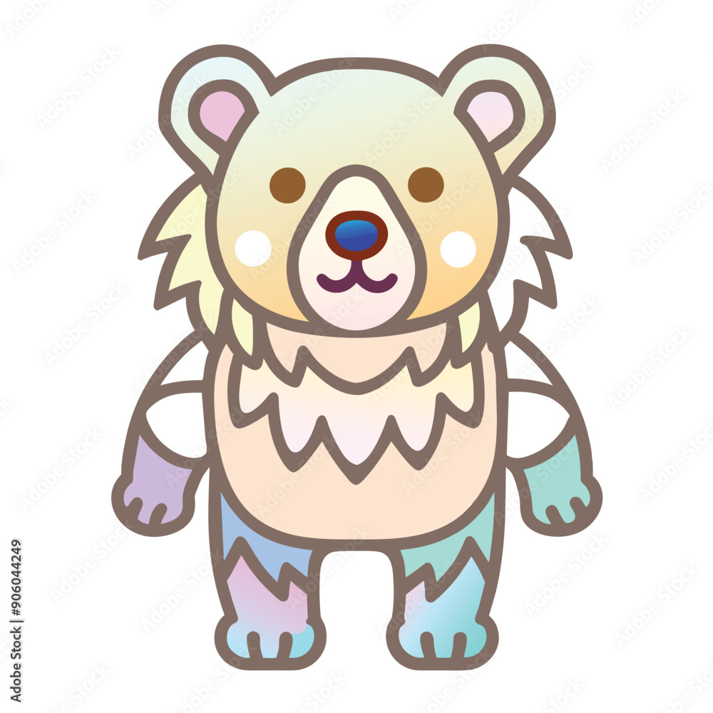 Cartoon Illustration of a Colorful Bear with Blue Eyes Cartoon Illustration of a Colorful Bear with Blue Eyes