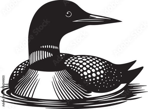 Foto silhouettes of loon bird vector art illustration