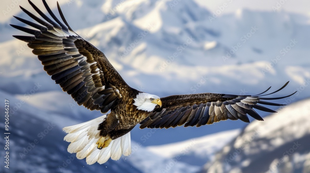 Obraz premium An eagle is flying in the sky