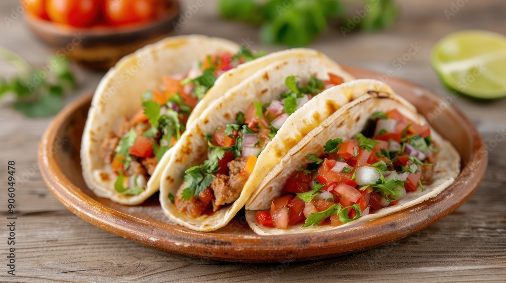 A plate of authentic Oaxacan tlayudas, topped with fresh ingredients and a drizzle of salsa A plate of authentic Oaxacan tlayudas, topped with fresh ingredients and a drizzle of salsa