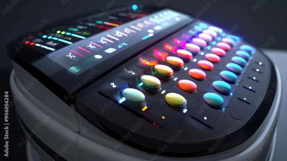 High-tech 3D pill dispenser with touch screen controls, Pharmaceuticals, Smart medication management High-tech 3D pill dispenser with touch screen controls, Pharmaceuticals, Smart medication management